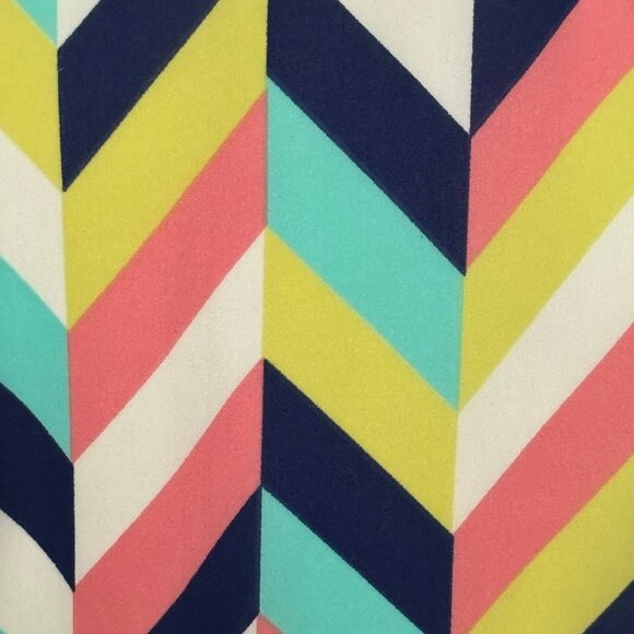 Louche Carys Chevron Dress in Pink, Green, Yellow , Navy Blue and White - Picture 6 of 9